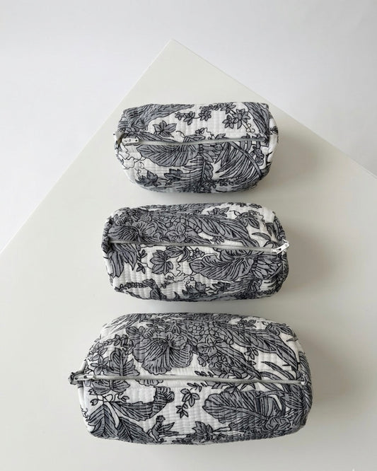 Black Floral-2 – Utility Pouch Pack of 3