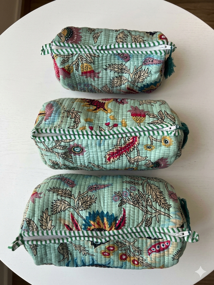 Powder Blue Floral – Utility Pouch Pack of 3