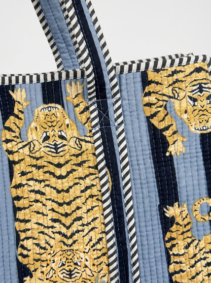 Black Stripes Tiger Tibetan  – Wander Tote Bag 18x18