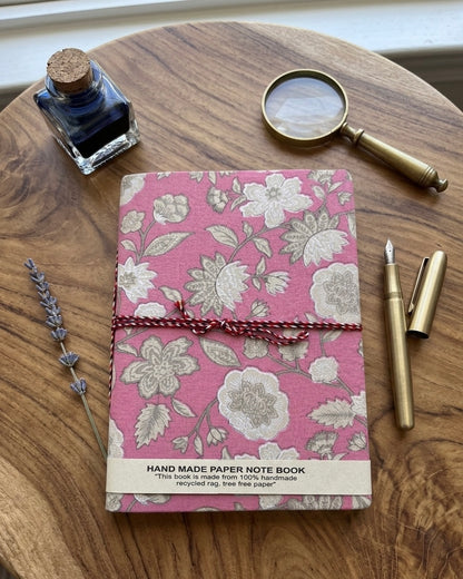 Pink floral- 2 – Handcrafted Journal