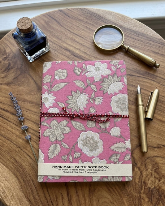 Pink floral- 2 – Handcrafted Journal