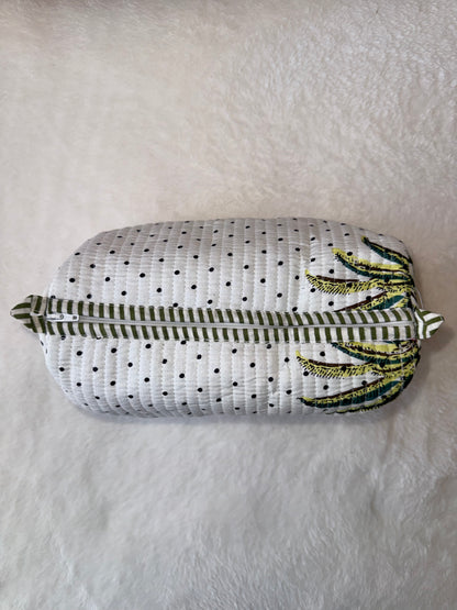 White palm tree – Quilted Utility Pouch