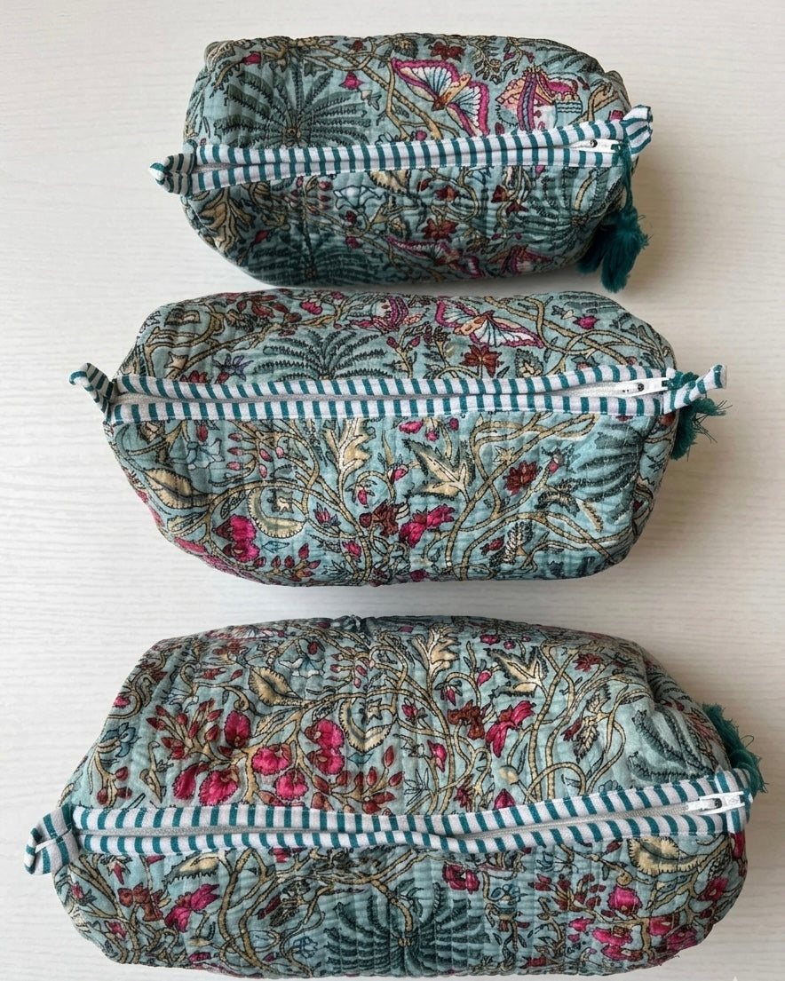 Blue Floral – Utility Pouch Pack of 3