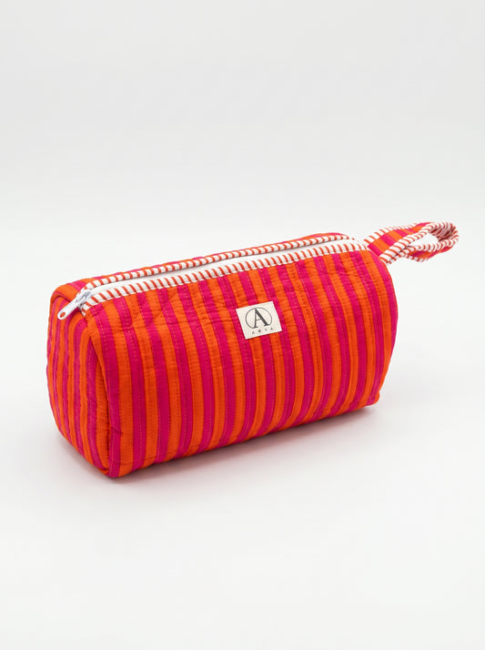 Classic Orange Pink Stripes – Hair Styler Travel bag