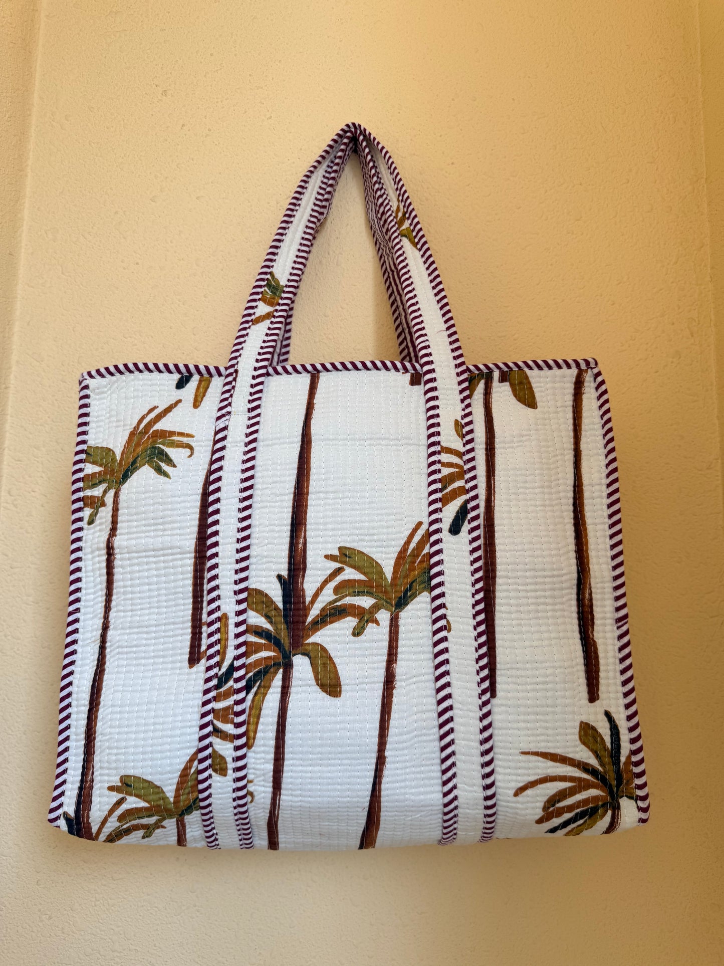 Ivory White Palm – Muse Tote Bag 16X16