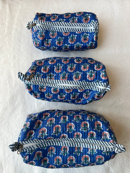 Blue floral – Utility Pouch Pack of 3