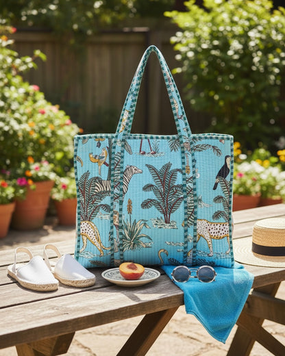 Sky Blue Safari – Wander Tote Bag 18x18