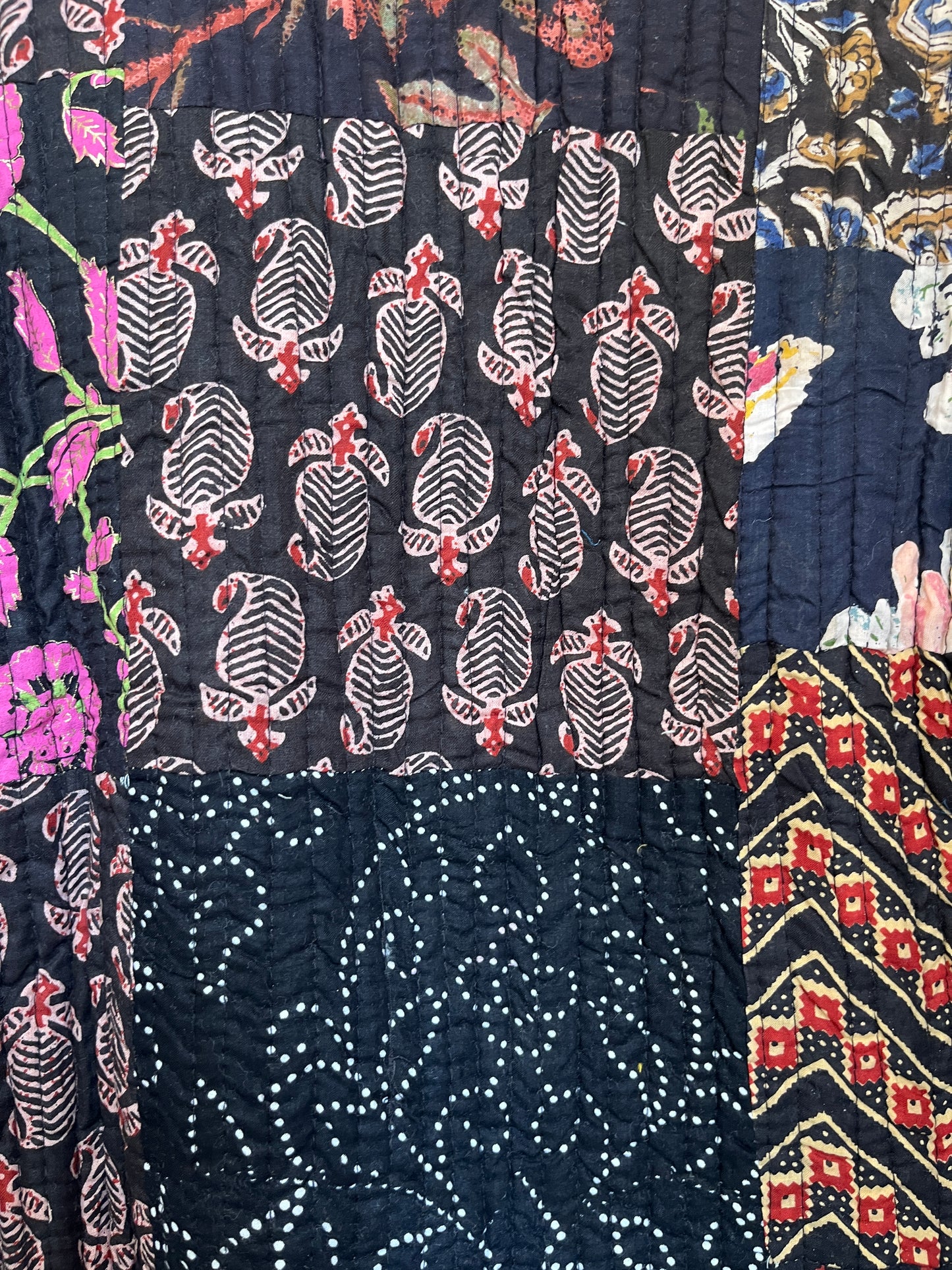 Black – Patchwork Cotton Quilted Reversible Jacket