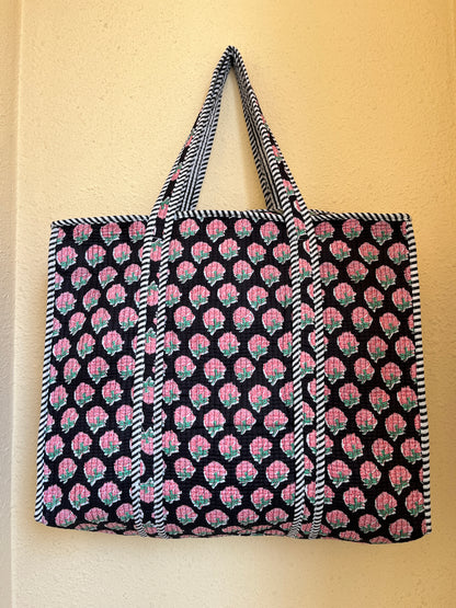 Black Midnight Blush – Wander Tote Bag 18x18