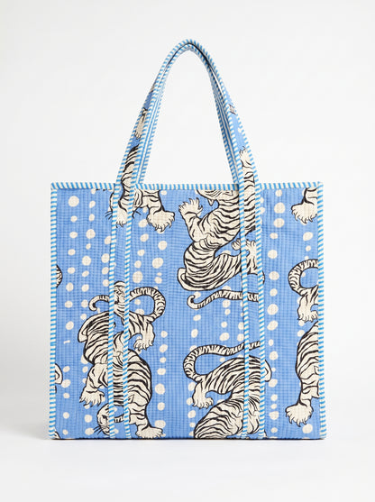 Playful Blue Tiger – Wander Tote Bag 18x18