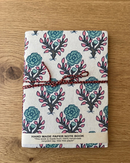 Green pink floral – Handcrafted Journal