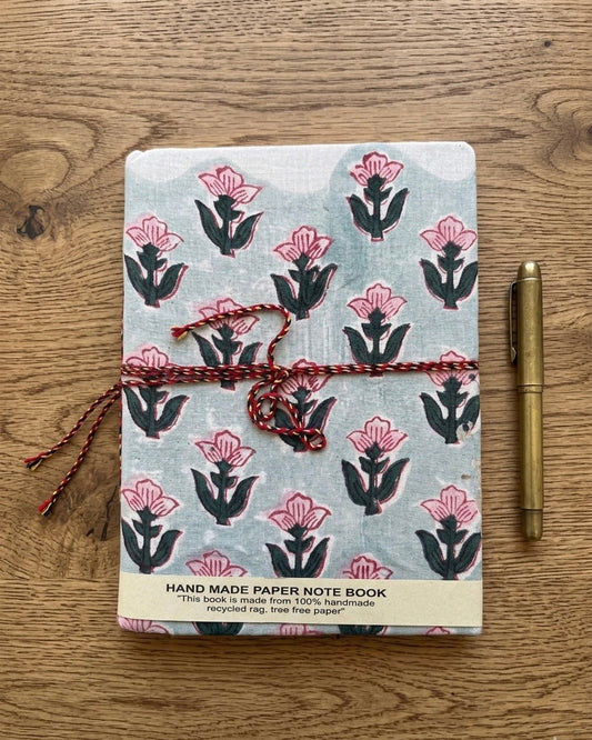 White Pink floral-1 – Handcrafted Journal