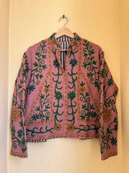 Women's Cotter Suzani Reversible Jacket – Artistic Embroidered Statement Jacket