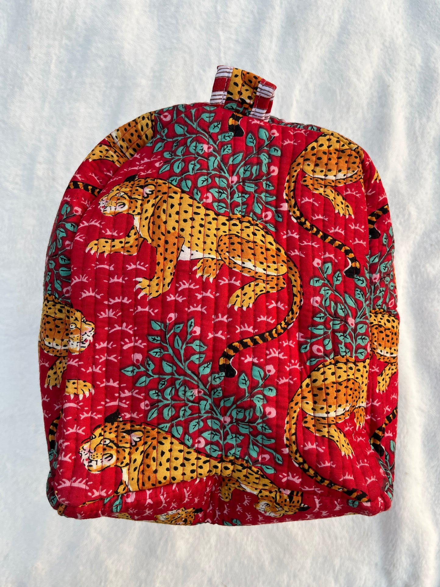 Red leopard Print Quilted Cotton Duffle Bag – Lightweight Travel Weekender