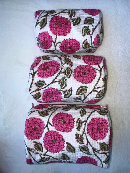 White Floral-1 – Utility Pouch Pack of 3