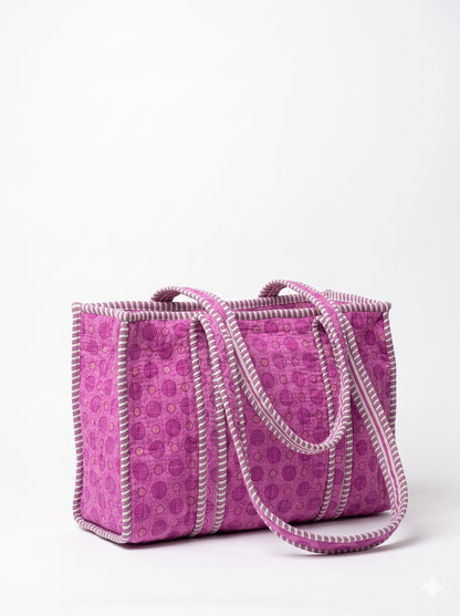 Lavender Pop – Bubble Quilted Mini Tote