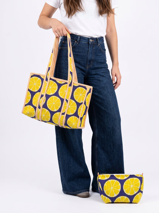 Zesty Lemonade – Quilted Tote & Pouch Set