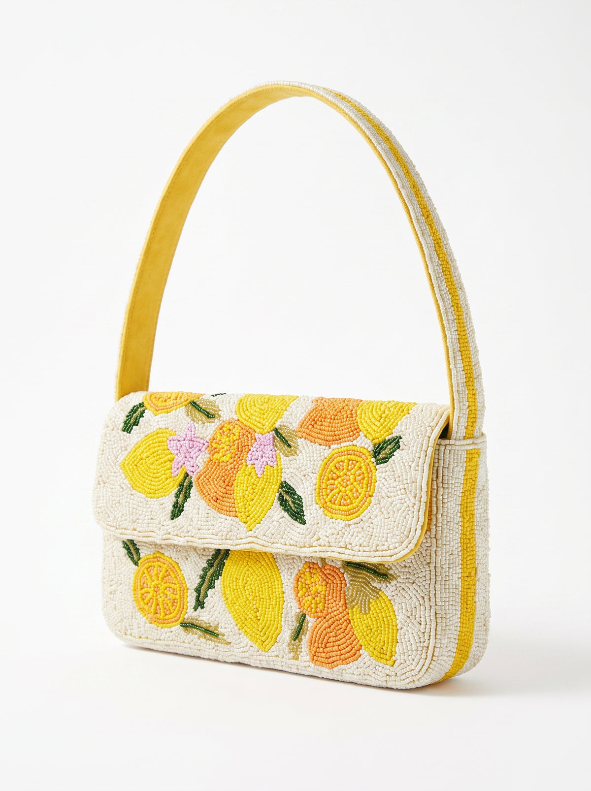 Handcrafted Luxury Beaded  Citrus Crush Shoulder Bag