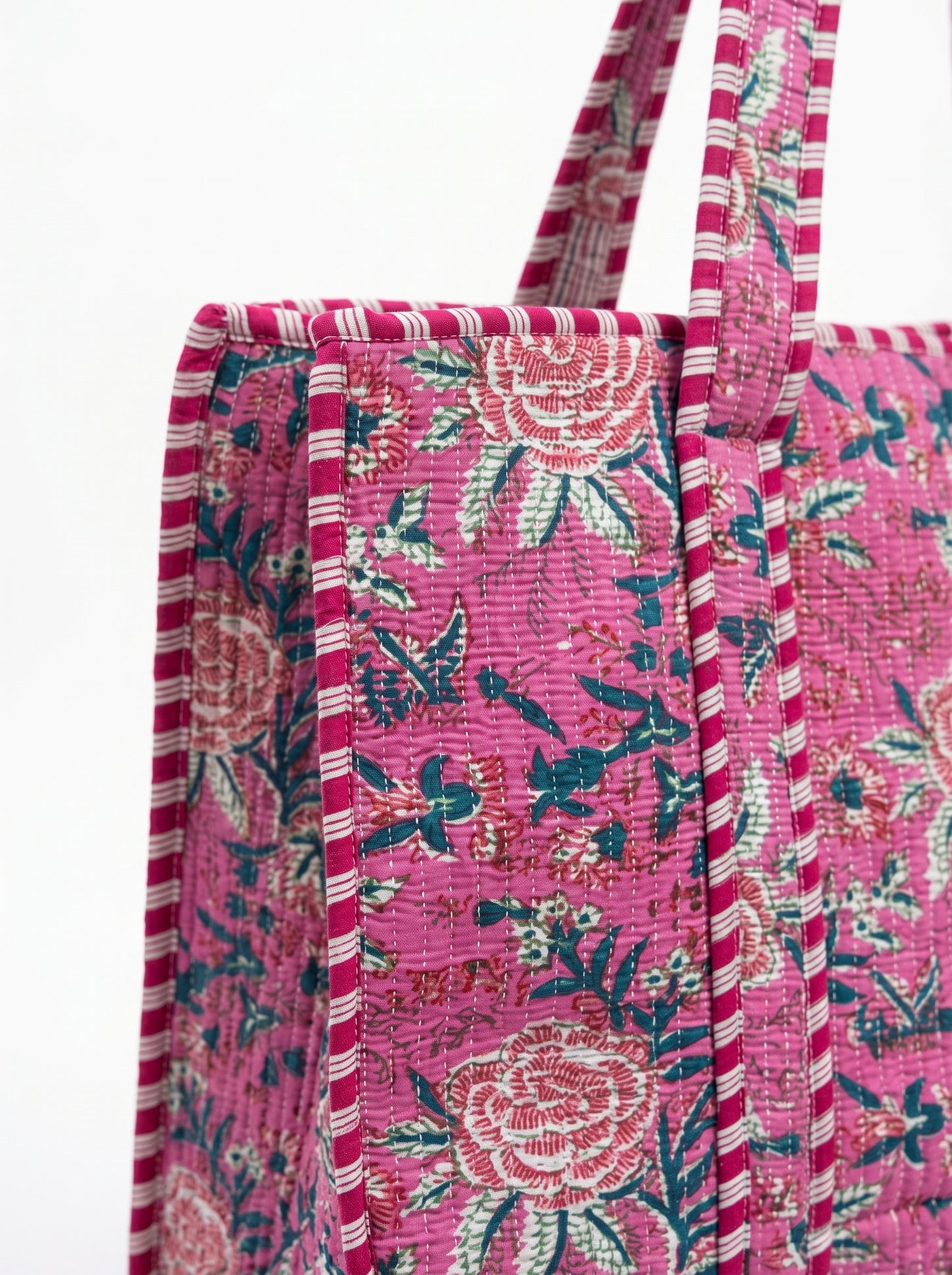 Pink Bloom Riot -  Tote & 3 Pouch Set 19X15