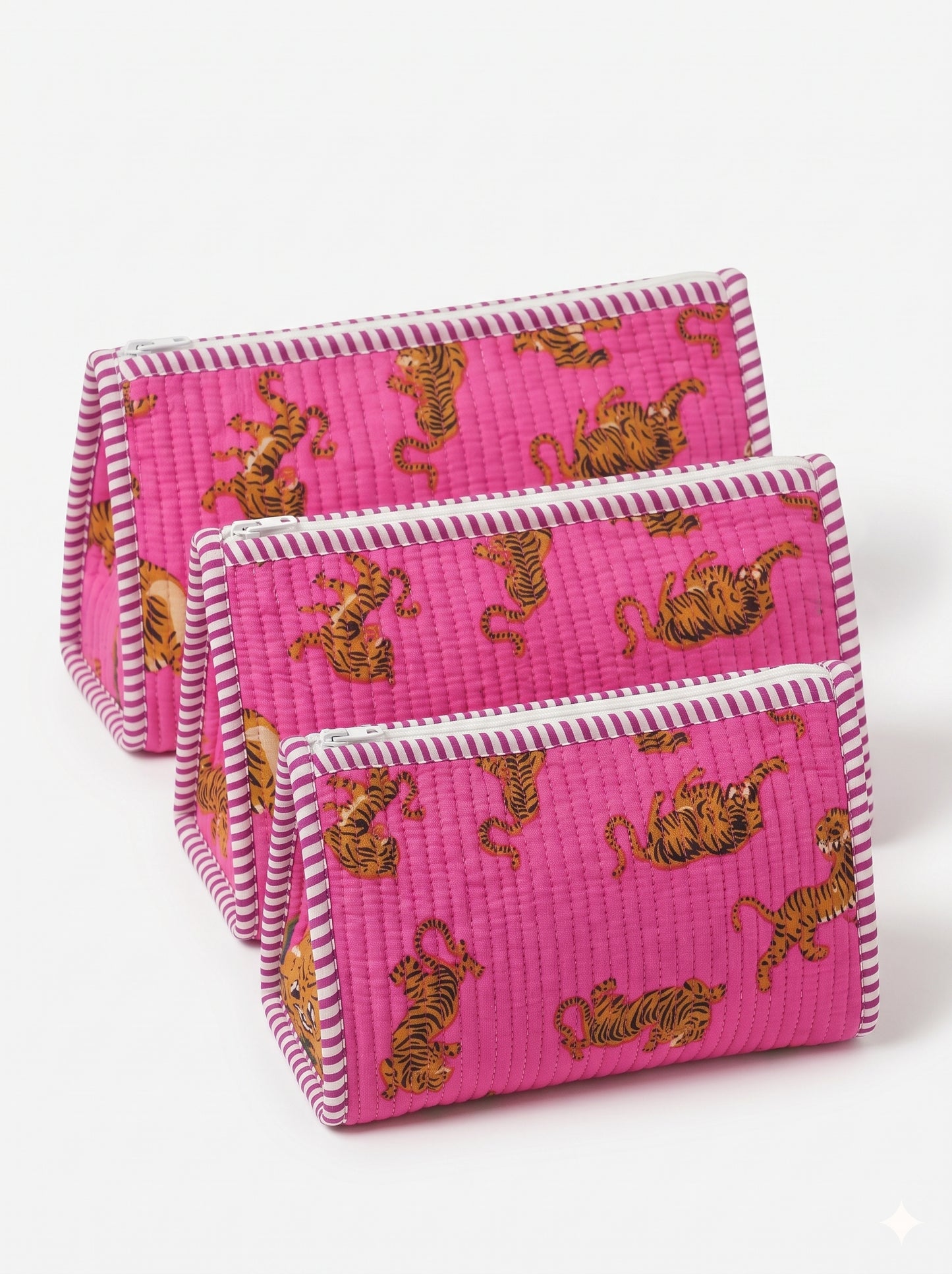 Mini Pink Tiger Pyramid – Utility Pouch Pack of 3