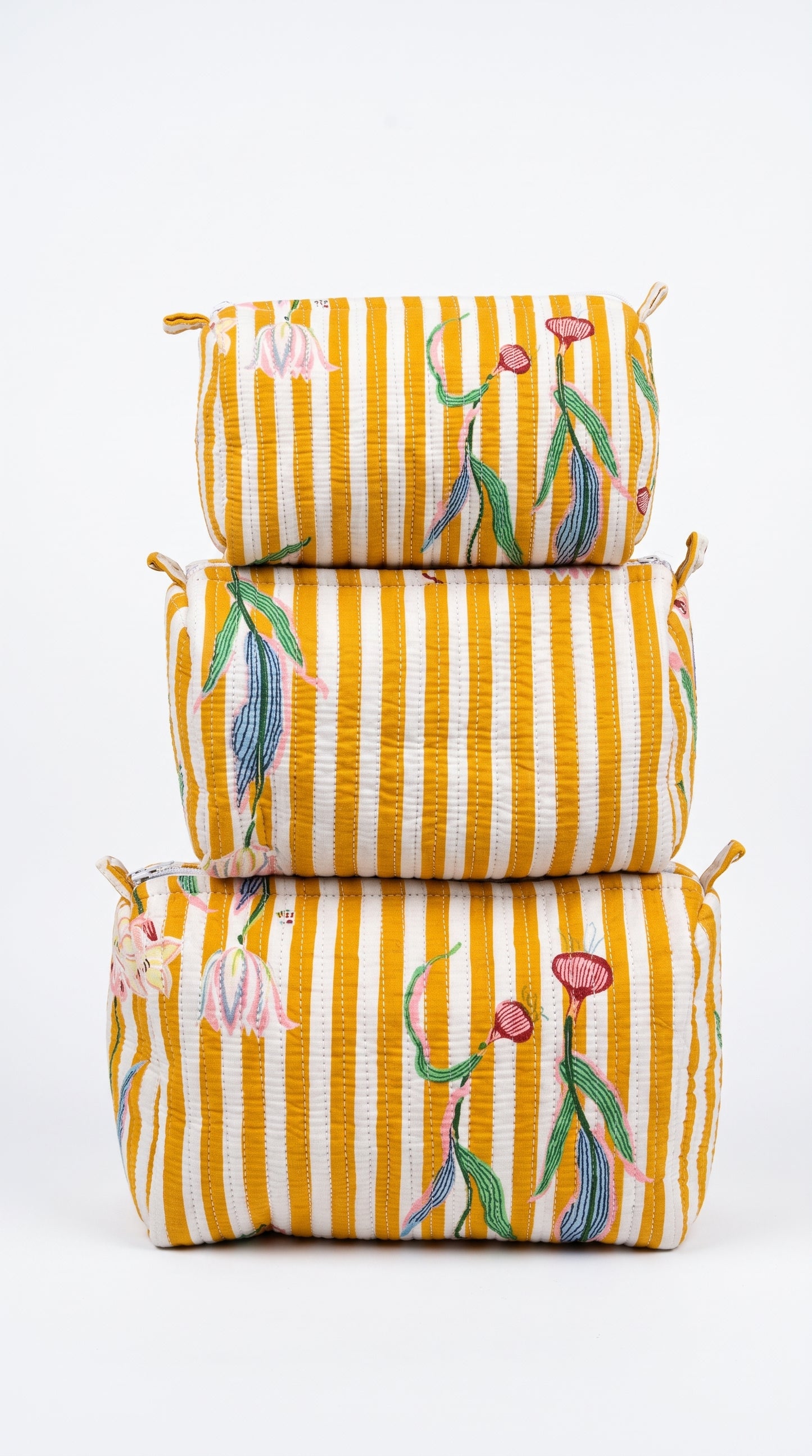 Yellow onion Stripe -  Utility Pouch Pack of 3