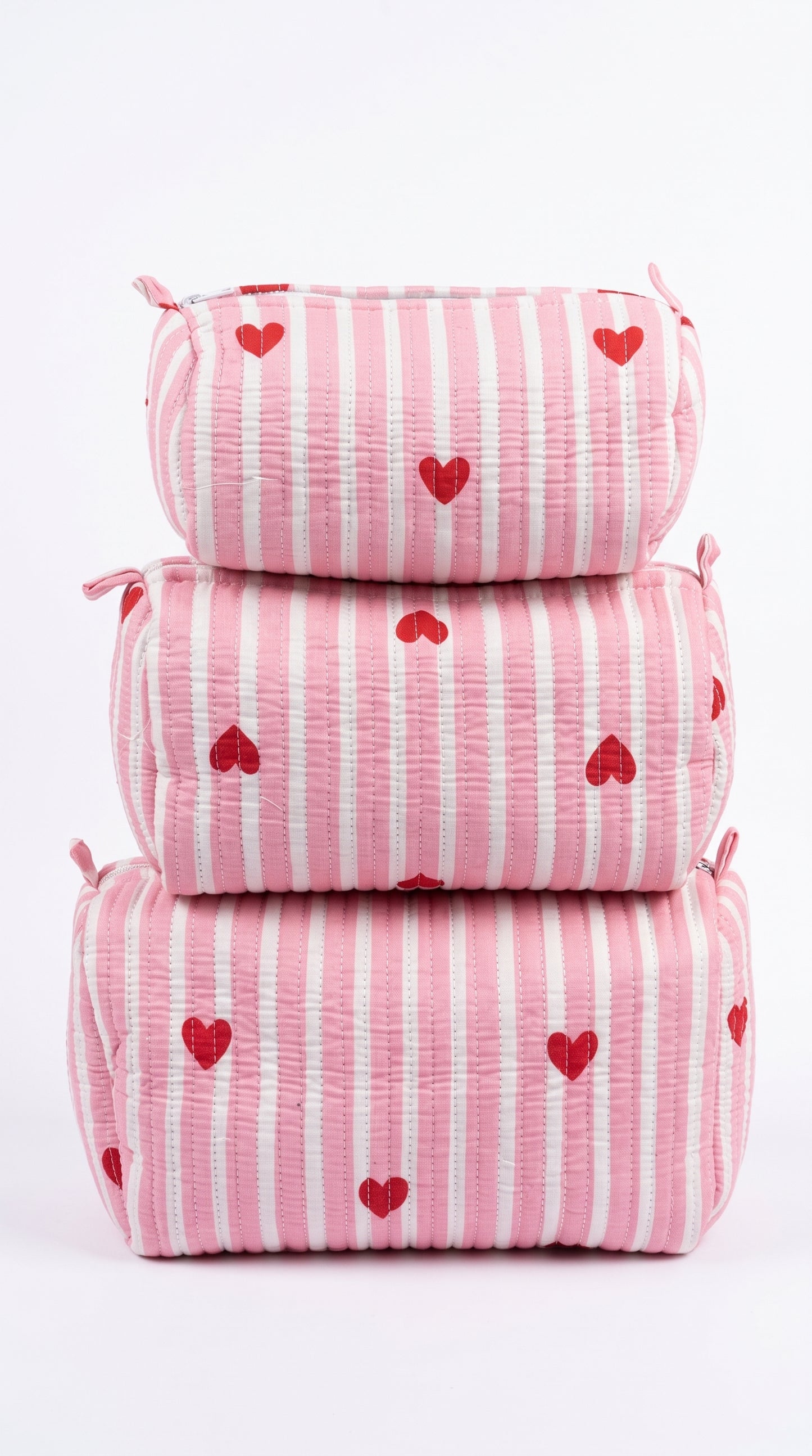 Pink Heart Riot - Tote & 3 Pouch Set 19X15