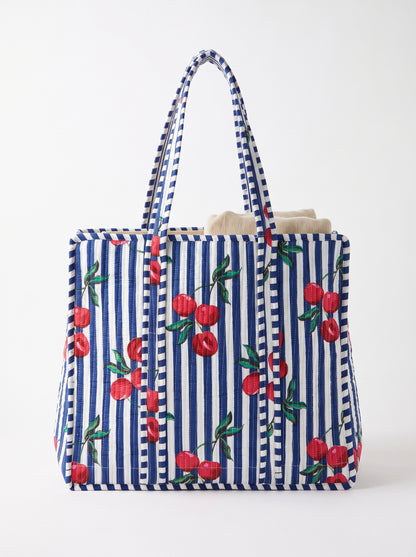 Cute Cherry Stripes – Wander Tote Bag 18x18