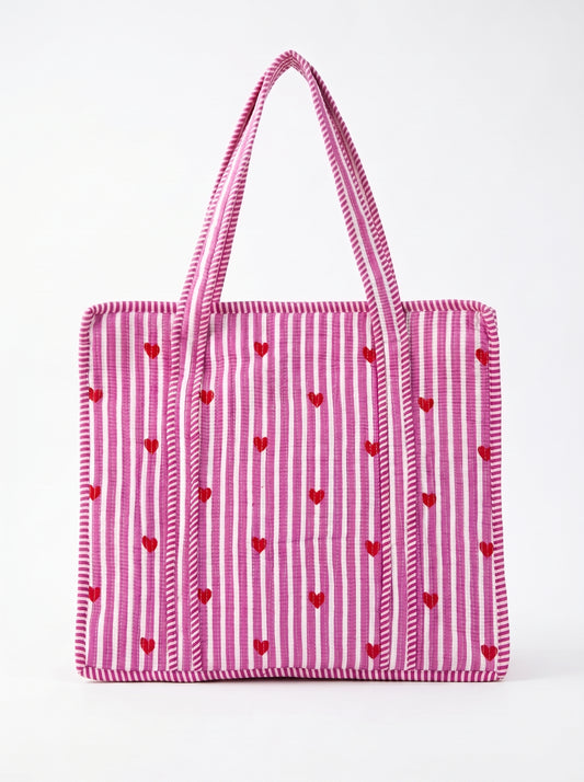 Pink heart Riot – Wander Tote Bag 18x18