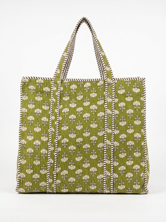 Emerald Floral Charm – Wander Tote Bag 18x18