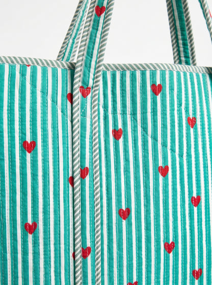 Cute Mint Heart – Wander Tote Bag 18x18