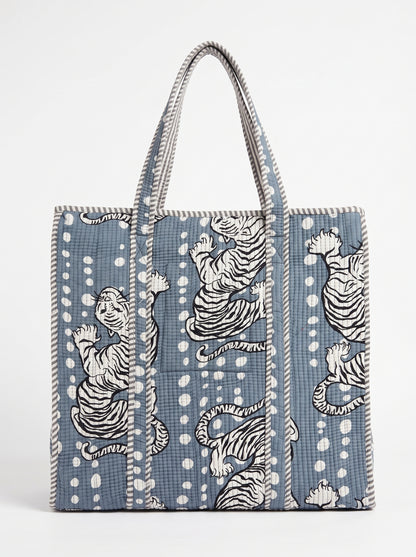 Grey Yellow Tiger – Wander Tote Bag 18x18