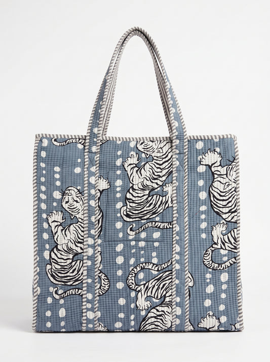 Grey Yellow Tiger – Wander Tote Bag 18x18