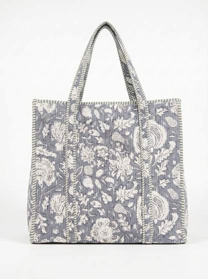 Grey Floral Vine – Wander Tote Bag 18x18