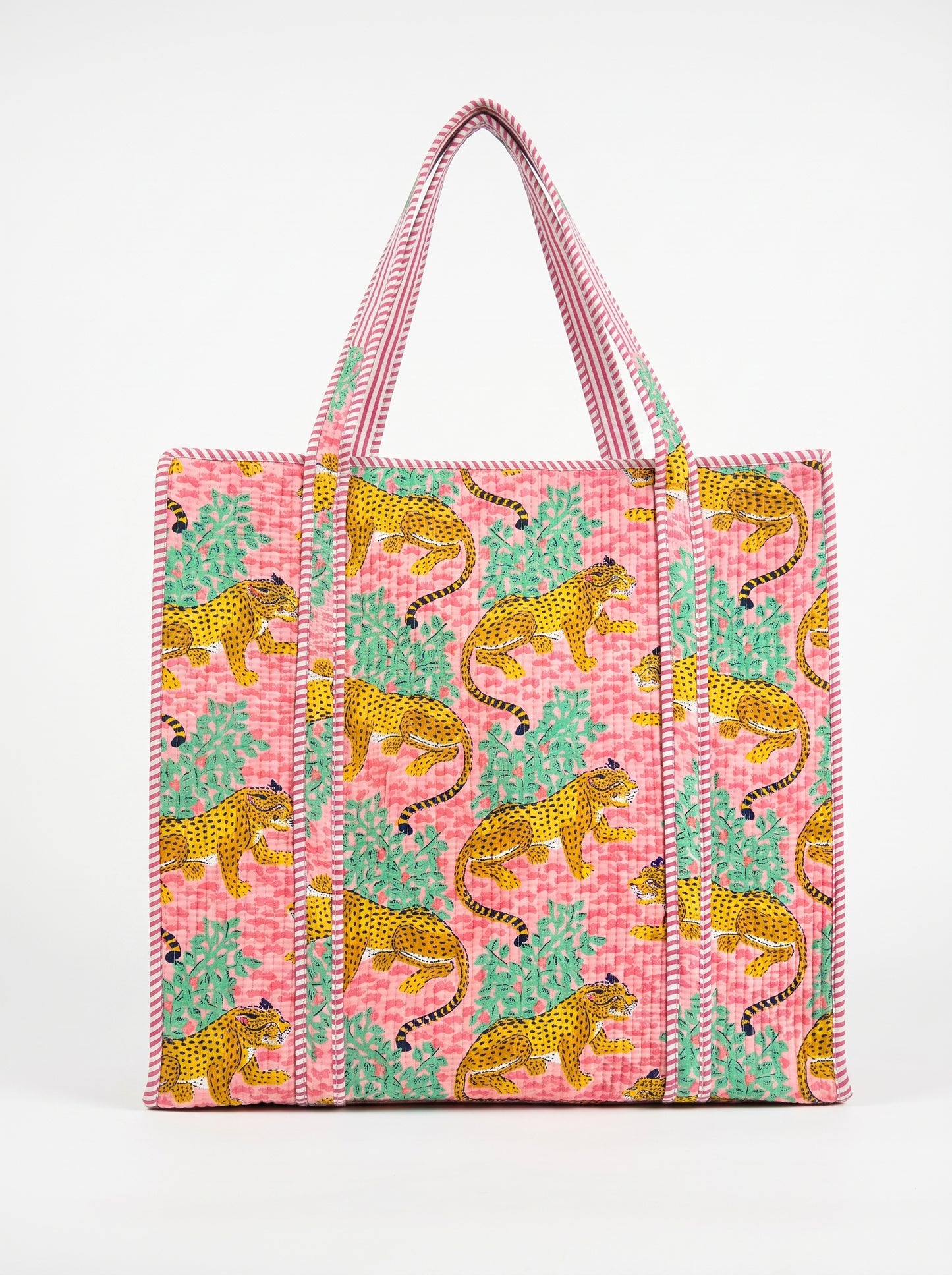 Pink & Blue Leopard – Wander Tote Bag 18x18