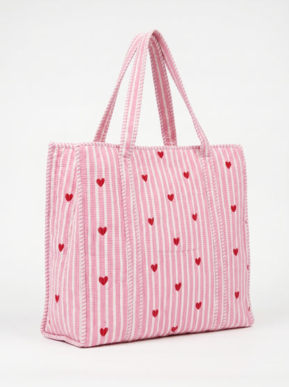 Baby Pink heart-2 – Wander Tote Bag 18x18