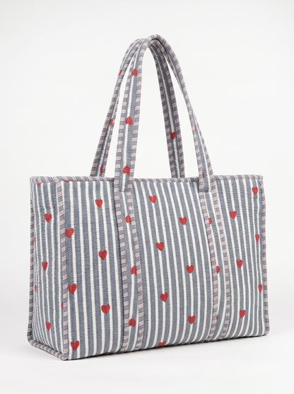 Grey Heart - Tote Bag 19X15