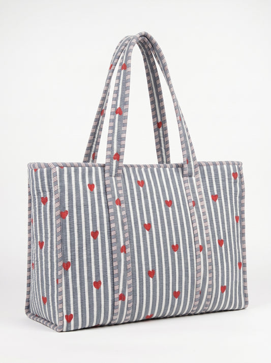 Grey Heart - Tote Bag 19X15