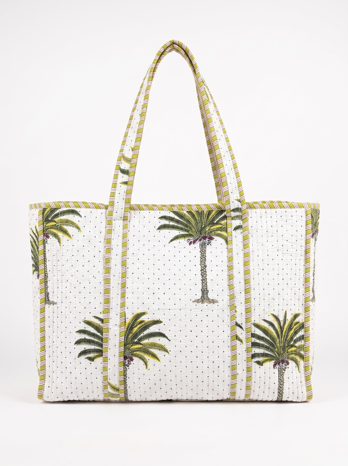White Palm Tree - Tote & 3 Pouch Set 19X15