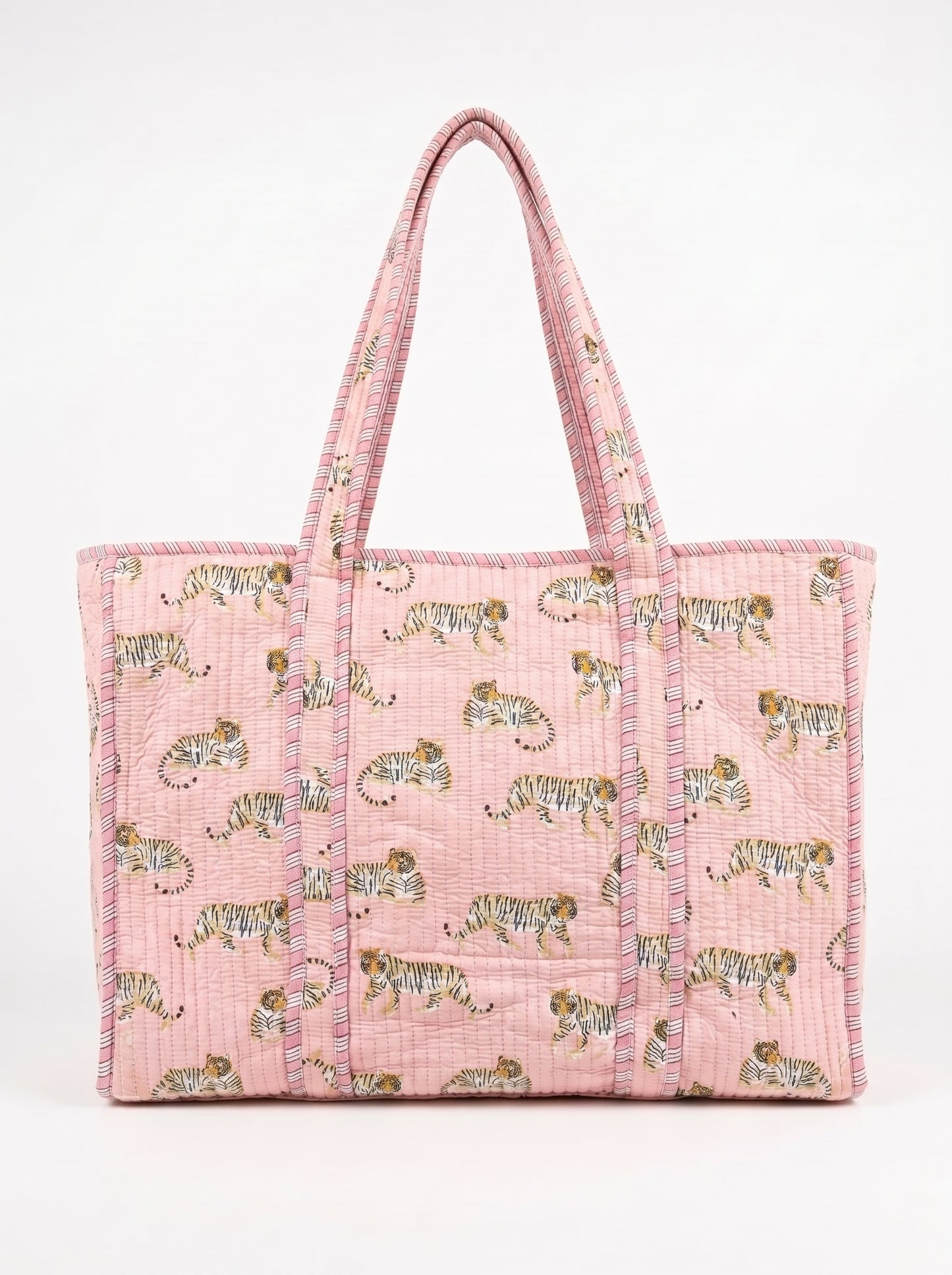 Mini Pink Tiger Riot -  Tote & 3 Pouch Set 19X15