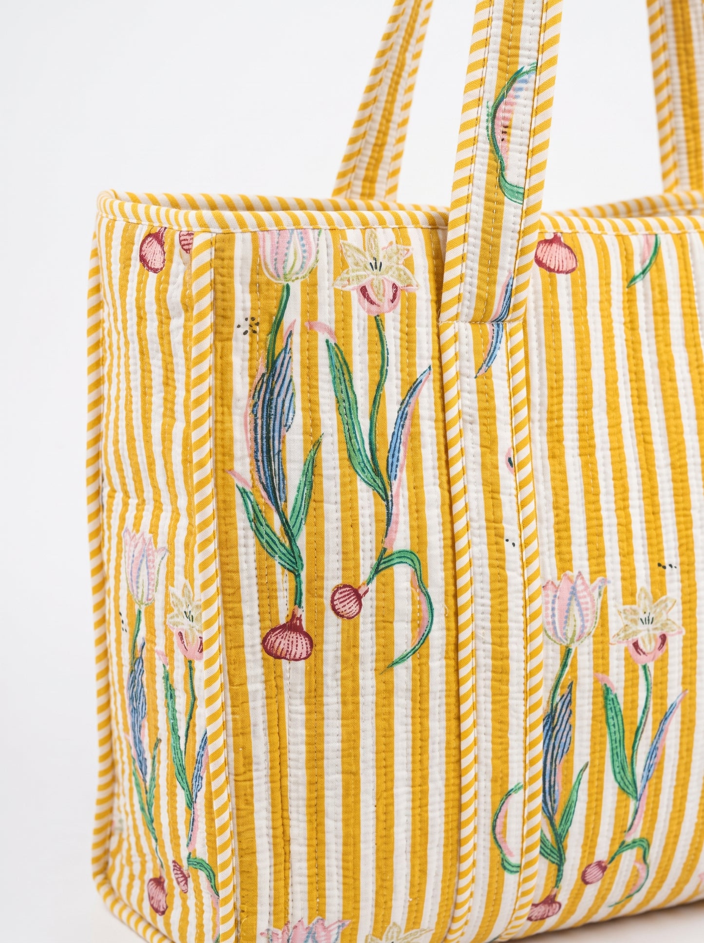 Yellow onion Stripe - Tote Bag 19X15