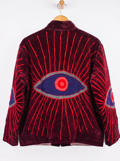 Women's 2010 Suzani Reversible Velvet Jacket – Artistic Embroidered Statement Jacket