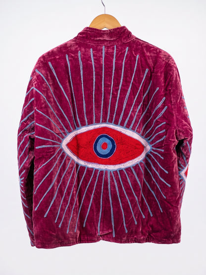 Women's 2008 Suzani Reversible Velvet Jacket – Artistic Embroidered Statement Jacket
