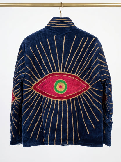 Women's 2009 Suzani Reversible Velvet Jacket – Artistic Embroidered Statement Jacket