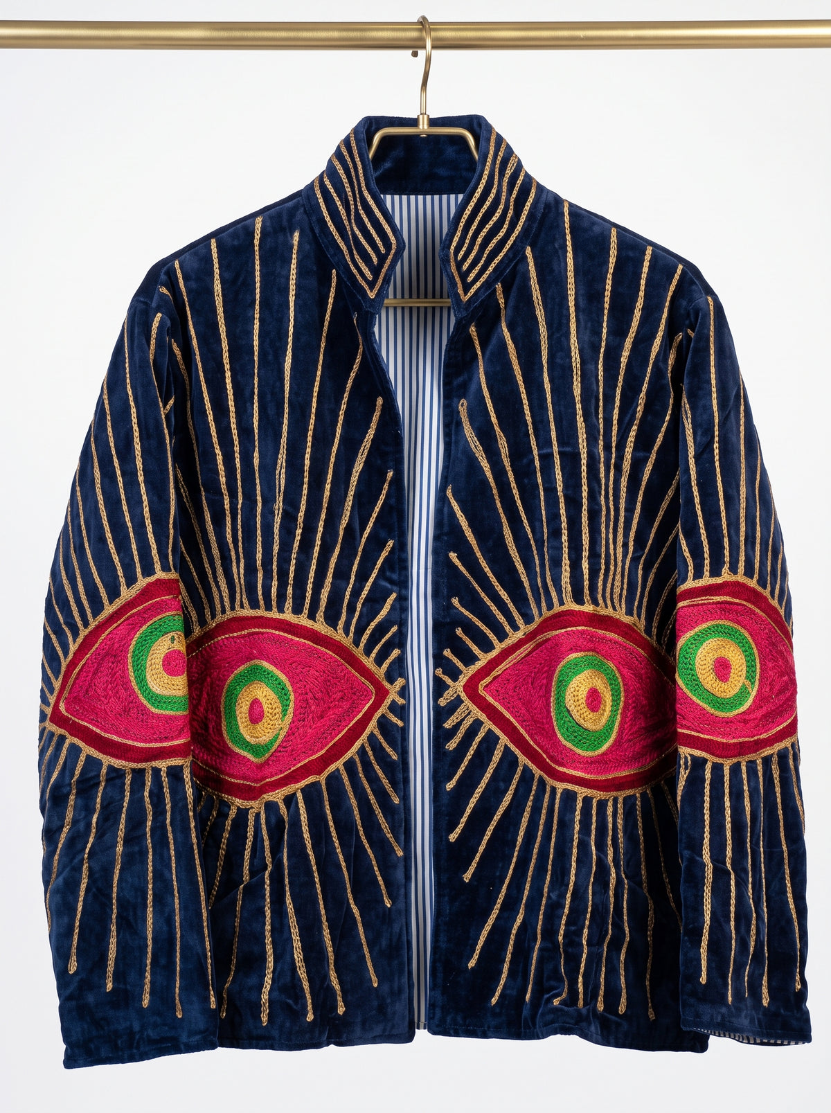 Women's 2009 Suzani Reversible Velvet Jacket – Artistic Embroidered Statement Jacket