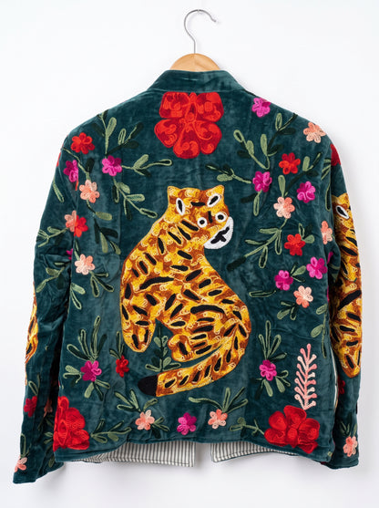 Women's 2003 Suzani Reversible Velvet Jacket – Artistic Embroidered Statement Jacket