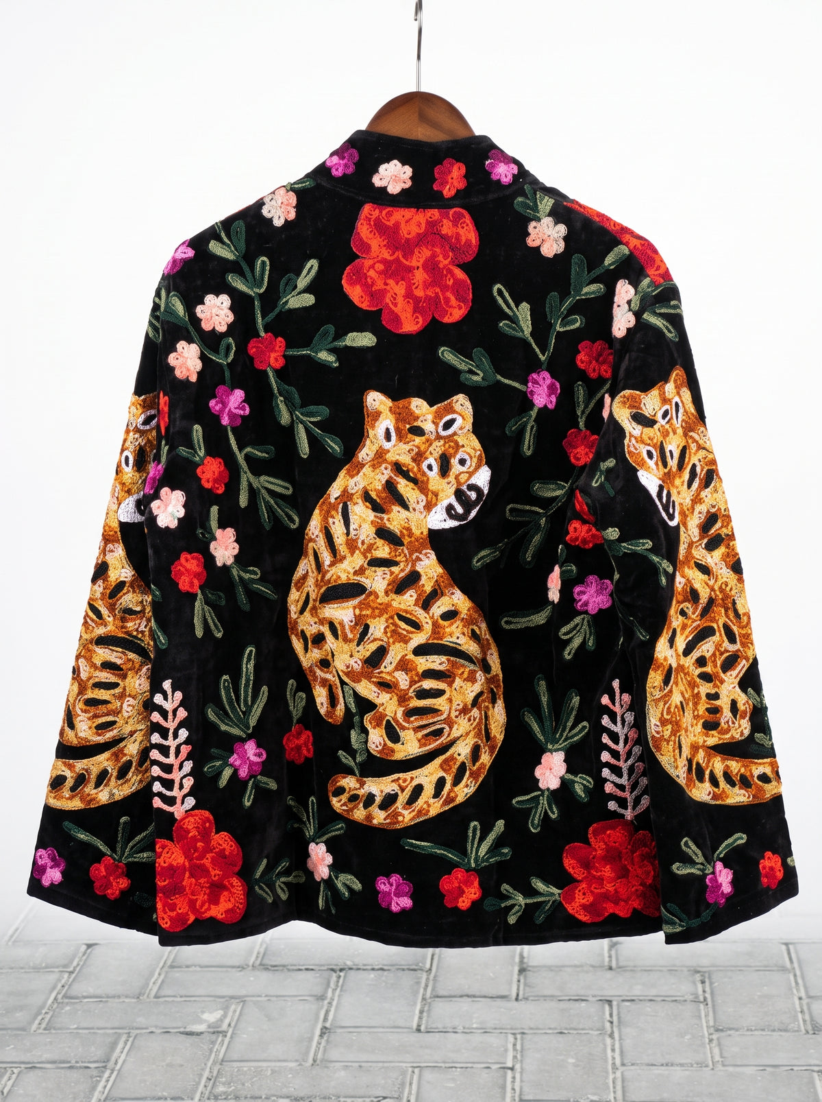 Women's 2004 Suzani Reversible Velvet Jacket – Artistic Embroidered Statement Jacket