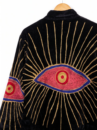 Women's 2001 Suzani Reversible Velvet Jacket – Artistic Embroidered Statement Jacket