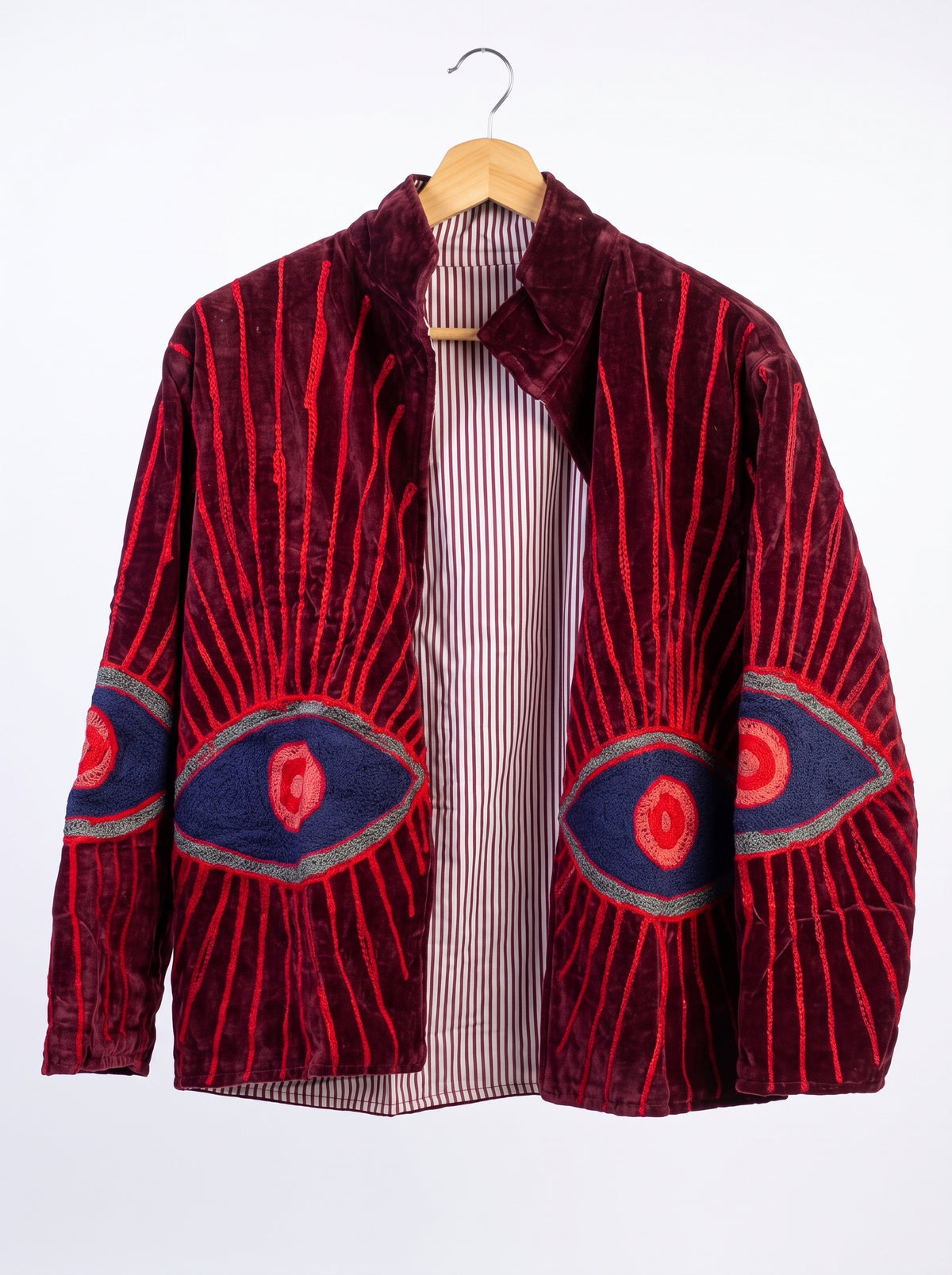 Women's 2010 Suzani Reversible Velvet Jacket – Artistic Embroidered Statement Jacket