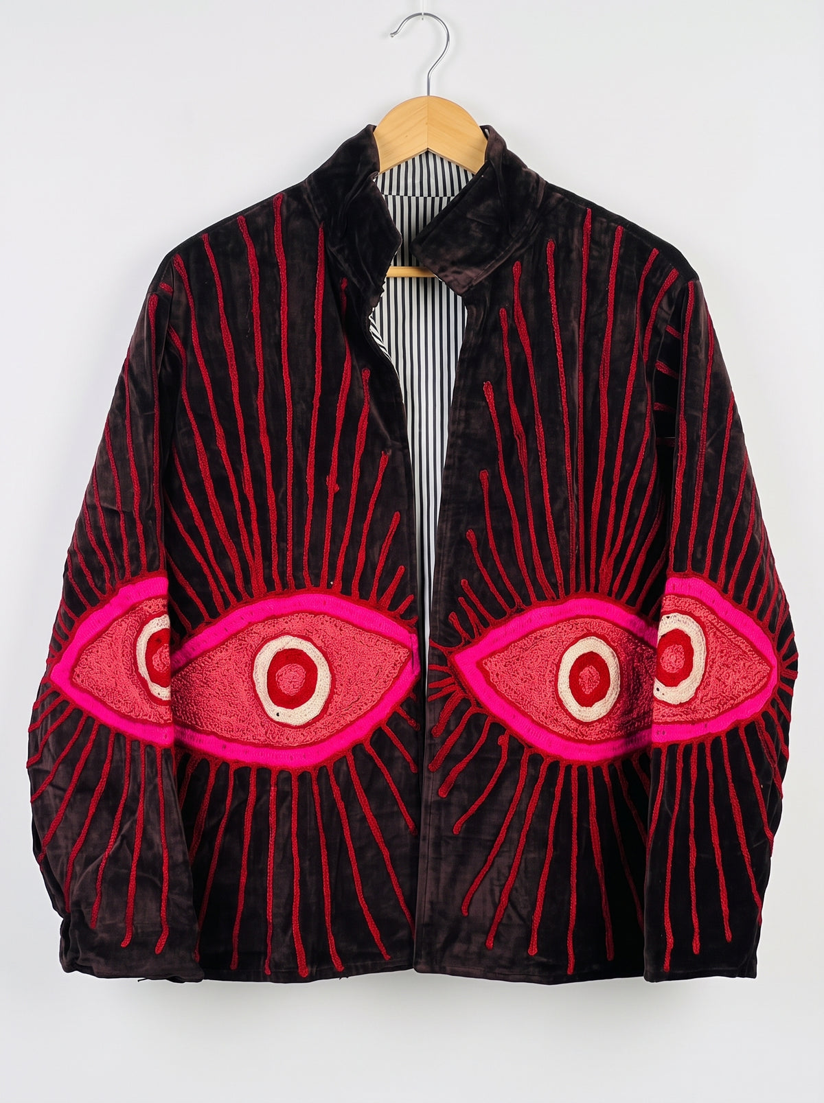 Women's 2007 Suzani Reversible Velvet Jacket – Artistic Embroidered Statement Jacket