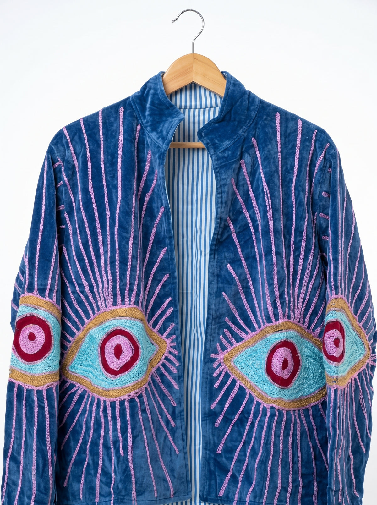 Women's 2014 Suzani Reversible Velvet Jacket – Artistic Embroidered Statement Jacket